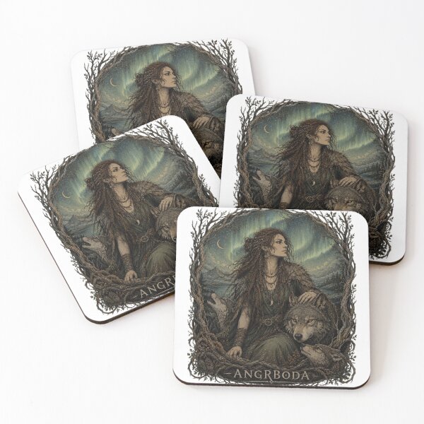 Item preview, Angrboda Norse Giantess Mother of Monsters — Dark Viking Mythology Portrait | Qorvun Defeated Legends designed and sold by Qorvun.