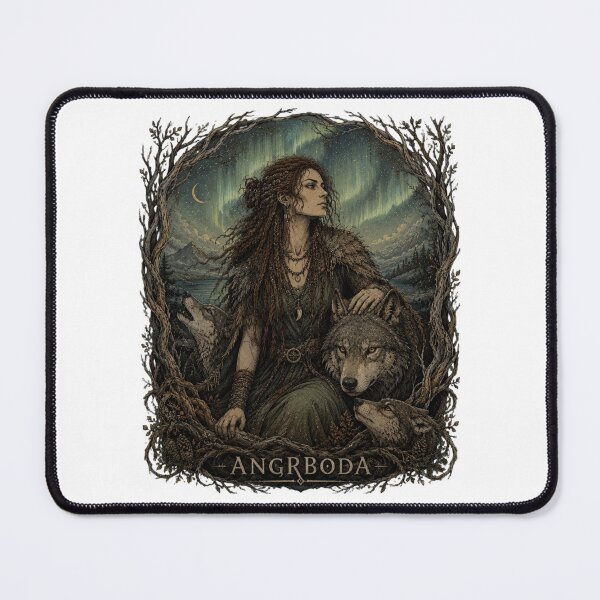 Item preview, Angrboda Norse Giantess Mother of Monsters — Dark Viking Mythology Portrait | Qorvun Defeated Legends designed and sold by Qorvun.