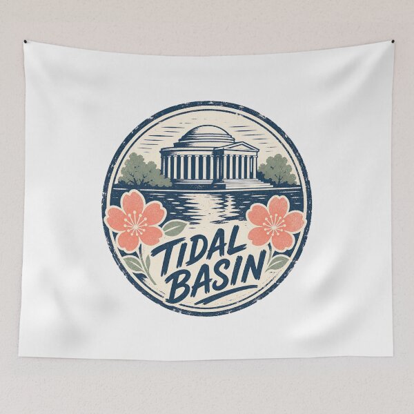 Item preview, Tidal Basin Bloom – Vintage Jefferson Memorial Badge designed and sold by Fenay Designs.