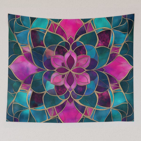 Item preview, Radiant Lotus Stained Glass Mandala Pattern designed and sold by GrinGalore.