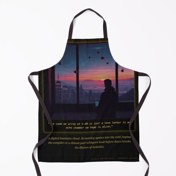 Item preview, 4 AM Code Echoes - Cyberpunk Tech Mystic Art Print designed and sold by Elias & Gem Protocol - Aetheric Code Scribe.