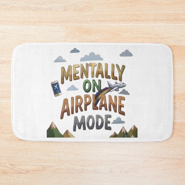 Item preview, Mentally on Airplane Mode Vintage Travel Art designed and sold by Northern Glow Art.