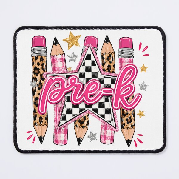 Item preview, Pre-K Leopard Checkered Pencil Star Pink Plaid Back To School Teacher Preppy designed and sold by VGAfanatic.