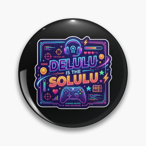 Item preview, Delulu is the Solulu - Funny Neon Gamer Controller Aesthetic designed and sold by LevelUpLad.