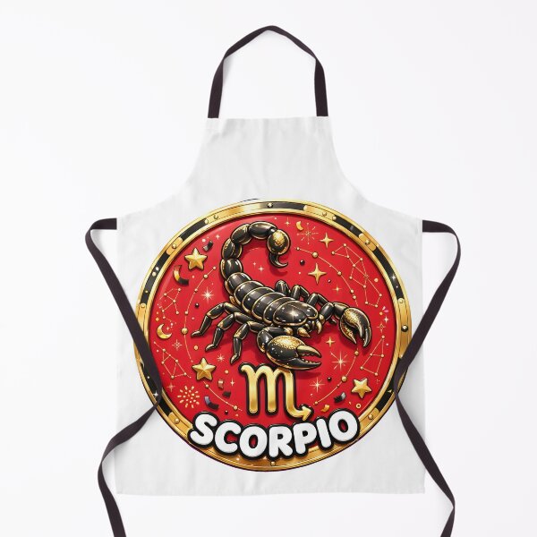 Item preview, Scorpio Gold Scorpion Red Stars Bold Zodiac Circle Art designed and sold by Zodiac Celestial Art.