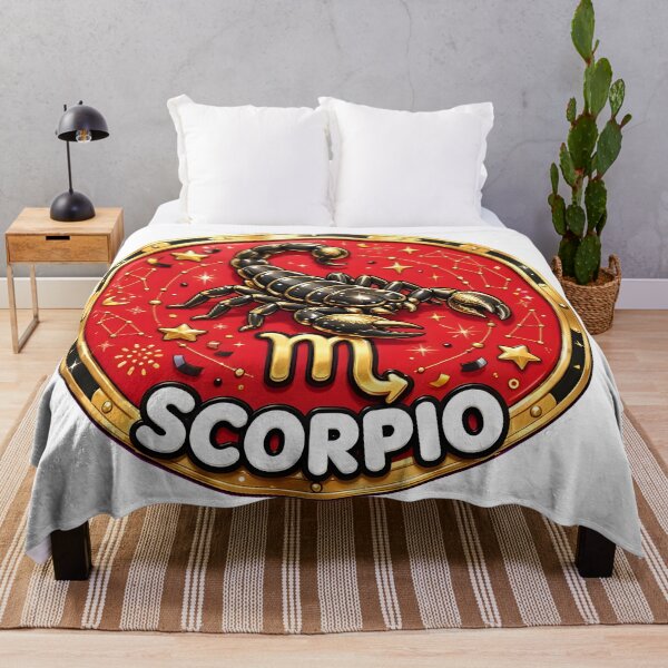 Item preview, Scorpio Gold Scorpion Red Stars Bold Zodiac Circle Art designed and sold by Zodiac Celestial Art.