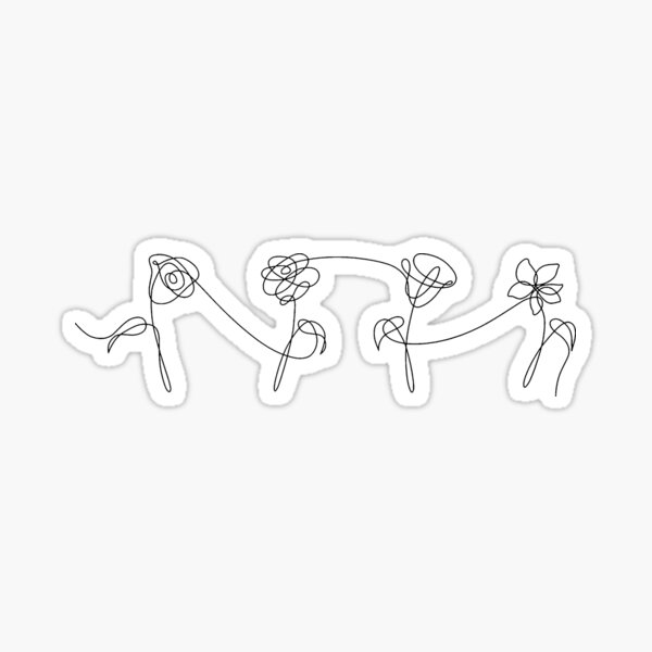 Bts ama tus flores negro Pegatina