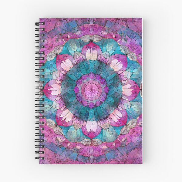 Item preview, Vintage Shabby Chic Stained Glass Floral Mandala Pink Mosaic Pattern designed and sold by GrinGalore.