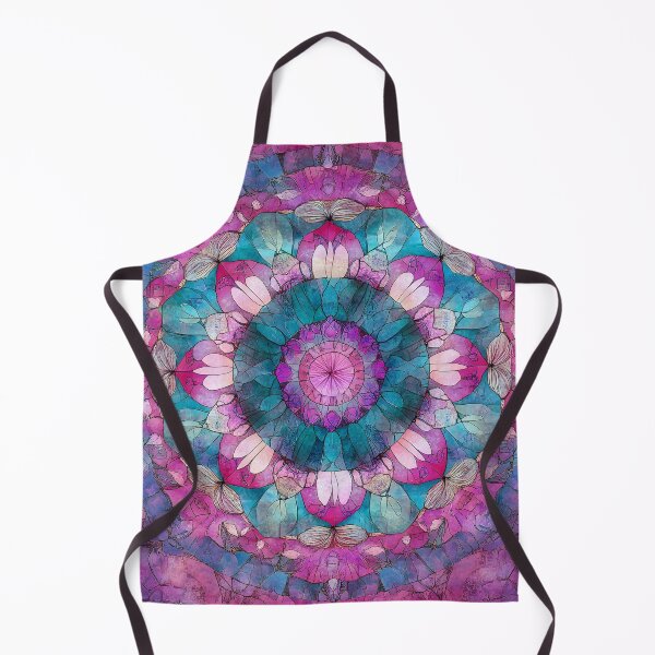 Item preview, Vintage Shabby Chic Stained Glass Floral Mandala Pink Mosaic Pattern designed and sold by GrinGalore.