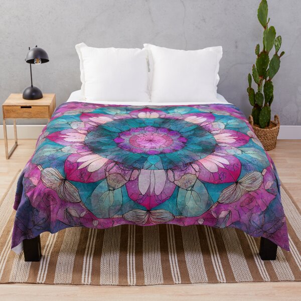 Item preview, Vintage Shabby Chic Stained Glass Floral Mandala Pink Mosaic Pattern designed and sold by GrinGalore.