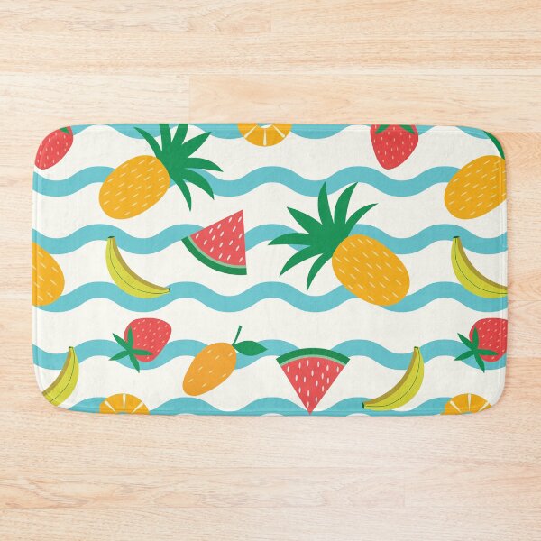 Item preview, Summer Fruits Pattern on Aqua Blue Sea Waves designed and sold by Yasminepatterns .