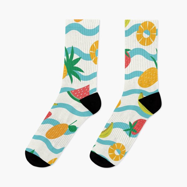 Item preview, Summer Fruits Pattern on Aqua Blue Sea Waves designed and sold by Yasminepatterns .