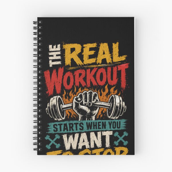 Item preview, The Real Workout Starts When You Want To Stop Fitness Motivation Gym Quote designed and sold by SkeletonsDanger.