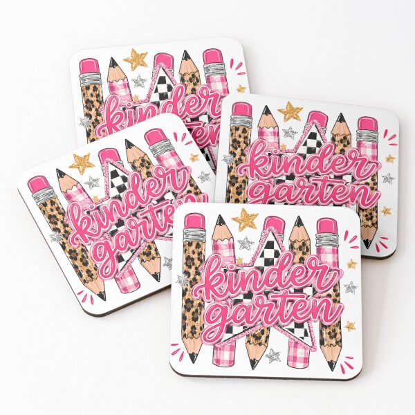Item preview, Kinder Garten Leopard Checkered Pencil Star Pink Plaid Back To School Teacher Preppy designed and sold by VGAfanatic.