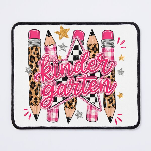 Item preview, Kinder Garten Leopard Checkered Pencil Star Pink Plaid Back To School Teacher Preppy designed and sold by VGAfanatic.