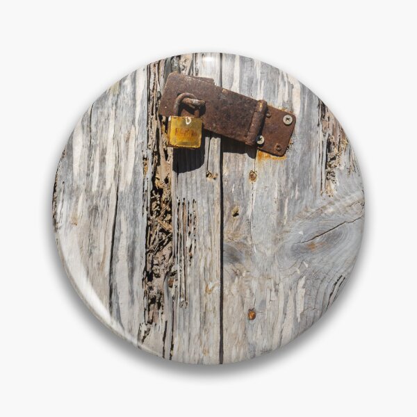 Item preview, Rusty Padlock On Weathered Wooden Door With Peeling Paint, Vintage Keyhole And Texture designed and sold by Nmallia.