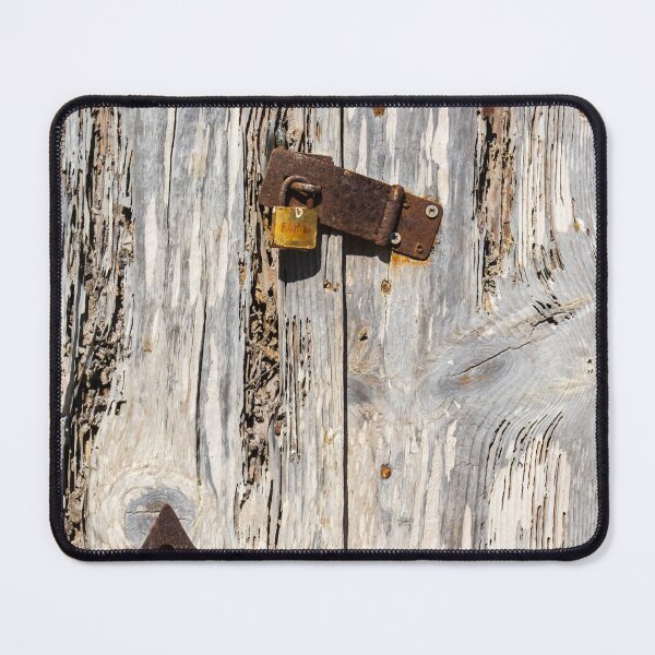 Item preview, Rusty Padlock On Weathered Wooden Door With Peeling Paint, Vintage Keyhole And Texture designed and sold by Nmallia.