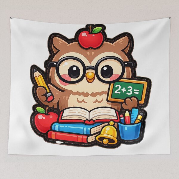 Item preview, Cute Teacher Owl | Kawaii Owl Teacher with Books, Apple & Math Board | Back to School Gift designed and sold by Pixanova.