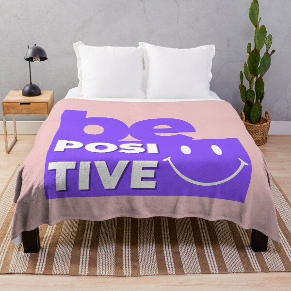 Item preview, Be Positive Smiley Face T-Shirt Motivational Good Vibes Gift Purple Graphic Tee designed and sold by oonproducts.