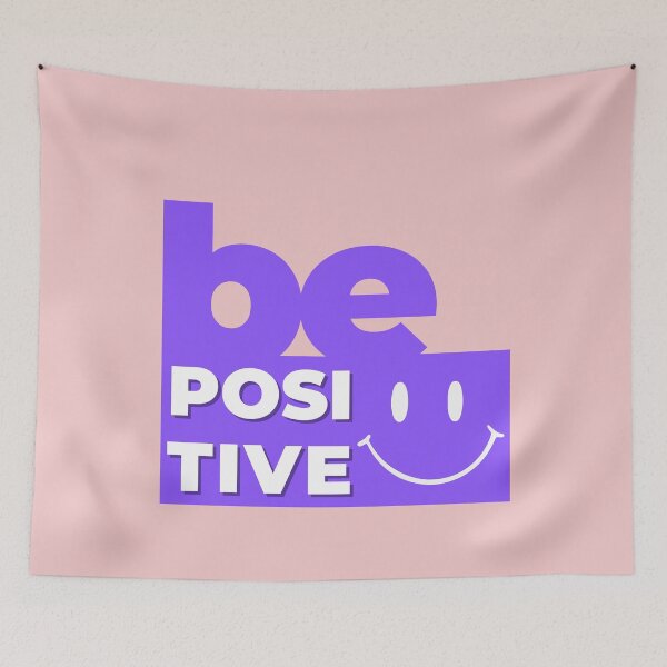 Item preview, Be Positive Smiley Face T-Shirt Motivational Good Vibes Gift Purple Graphic Tee designed and sold by oonproducts.