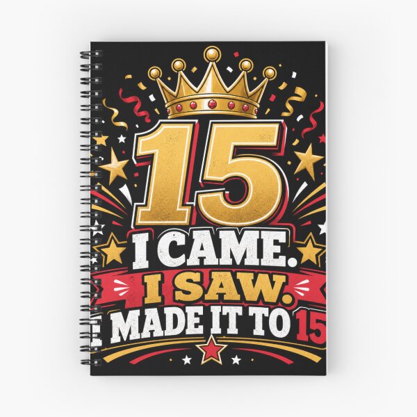 Item preview, I Came,  Saw, I Made It to 15 | Funny 15th Birthday Typography T-Shirt designed and sold by rushaib.