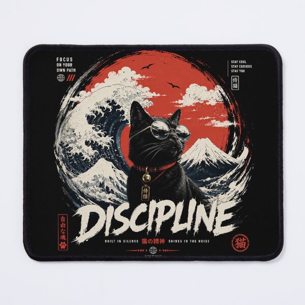 Item preview, Discipline Cat – Japanese Streetwear Graphic Tee | Built in Silence designed and sold by bisha.