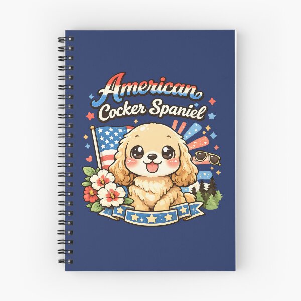 Item preview, American Cocker Spaniel Patriotic Kawaii Dog | Cute USA Puppy Design designed and sold by blankTeeShirt.