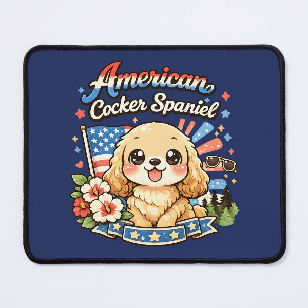 Item preview, American Cocker Spaniel Patriotic Kawaii Dog | Cute USA Puppy Design designed and sold by blankTeeShirt.