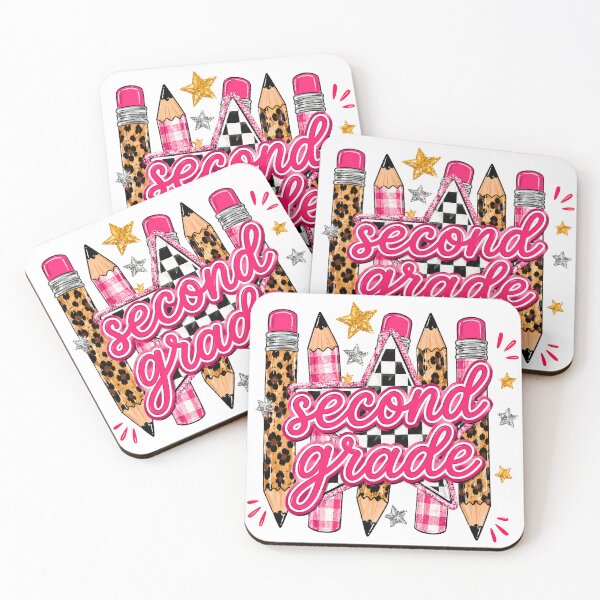 Item preview, Second Grade Leopard Checkered Pencil Star Pink Plaid Back To School Teacher Preppy designed and sold by VGAfanatic.