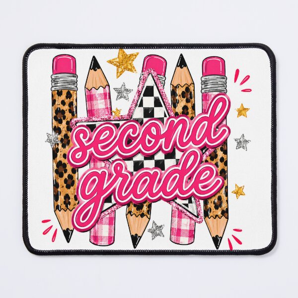 Item preview, Second Grade Leopard Checkered Pencil Star Pink Plaid Back To School Teacher Preppy designed and sold by VGAfanatic.