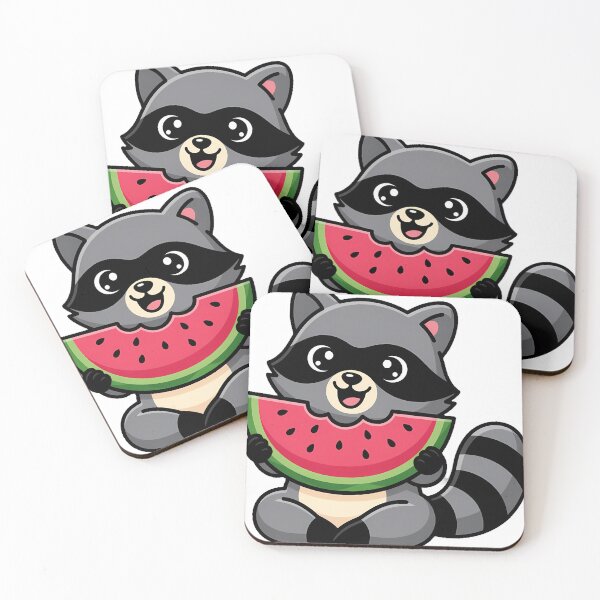 Item preview, Raccoon with Watermelon Slice designed and sold by pumsquare.