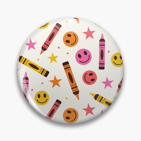 Item preview, Colorful School Crayons with Happy smiling faces and Stars designed and sold by Yasminepatterns .
