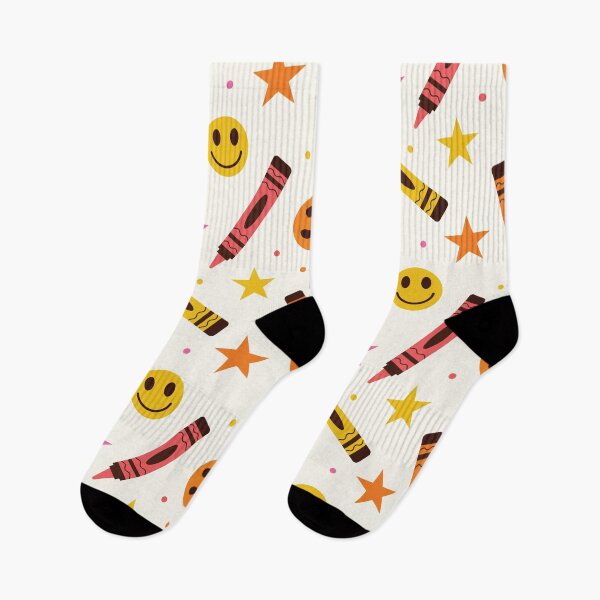 Item preview, Colorful School Crayons with Happy smiling faces and Stars designed and sold by Yasminepatterns .