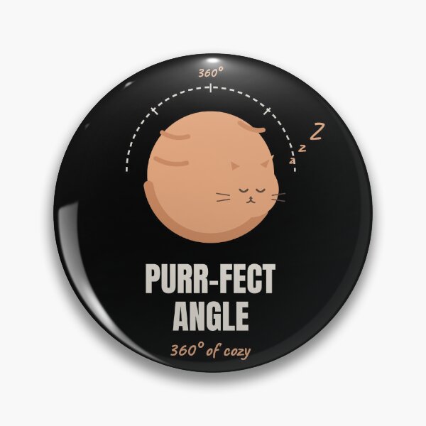 Item preview, Purr-fect Angle Funny Cat Math Pun designed and sold by The Cozy Design Studio.