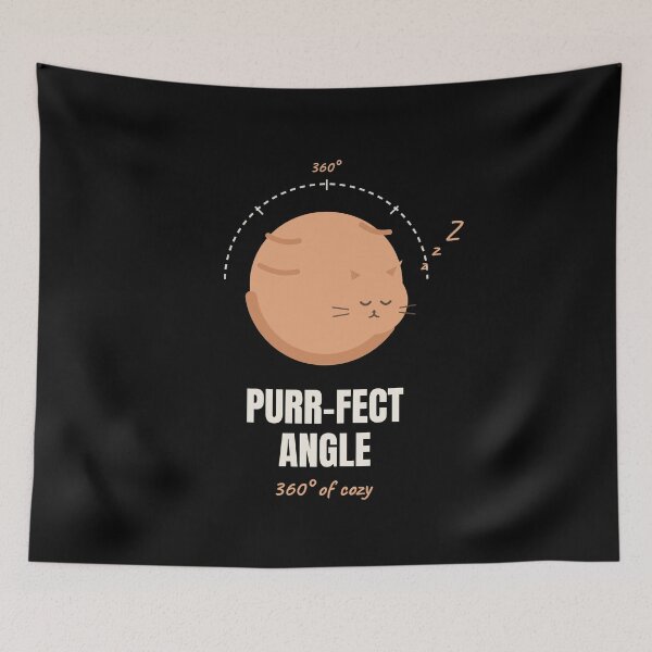 Item preview, Purr-fect Angle Funny Cat Math Pun designed and sold by The Cozy Design Studio.
