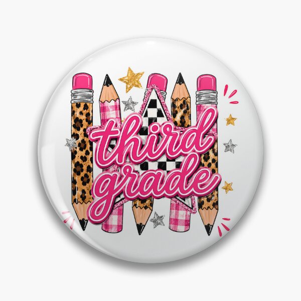 Item preview, Third Grade Leopard Checkered Pencil Star Pink Plaid Back To School Teacher Preppy designed and sold by VGAfanatic.