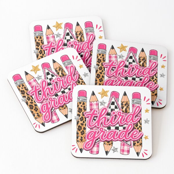 Item preview, Third Grade Leopard Checkered Pencil Star Pink Plaid Back To School Teacher Preppy designed and sold by VGAfanatic.