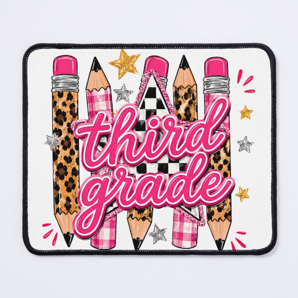 Item preview, Third Grade Leopard Checkered Pencil Star Pink Plaid Back To School Teacher Preppy designed and sold by VGAfanatic.