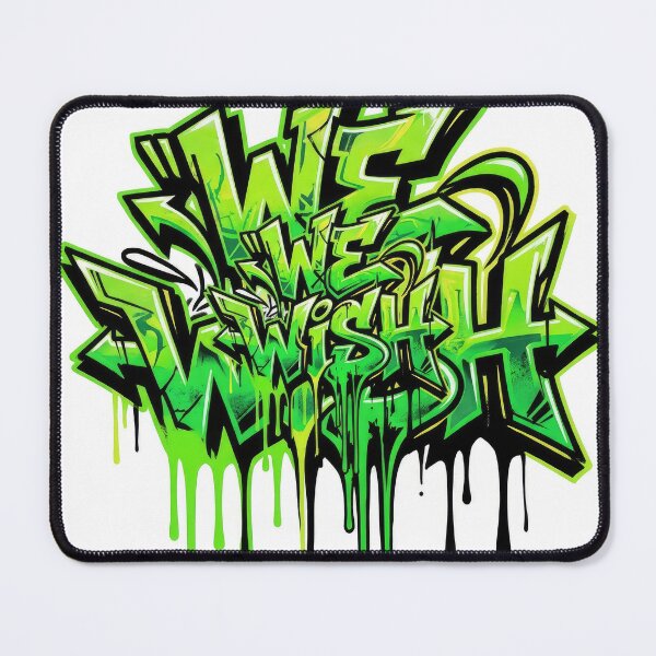 Item preview, We Wish Green Graffiti Vector Illustration designed and sold by Rahat3344.