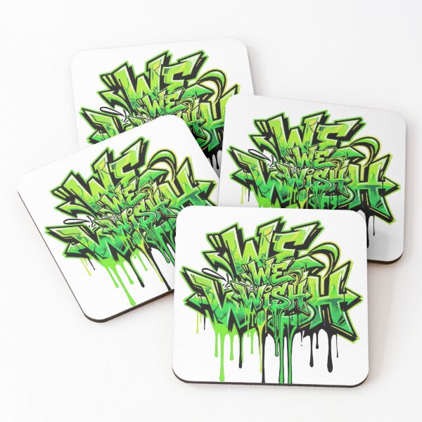 Item preview, We Wish Green Graffiti Vector Illustration designed and sold by Rahat3344.