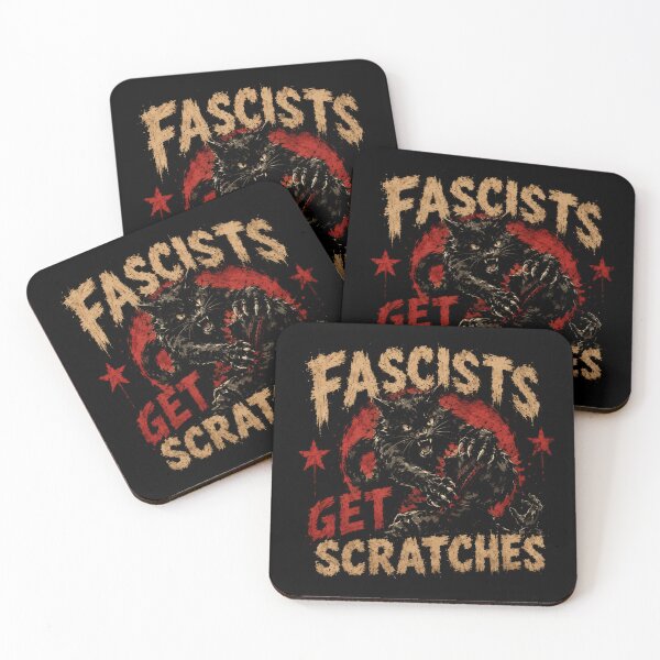 Item preview, Fascists Get Scratches Anti Fascist Activist Political Statement designed and sold by SkeletonsDanger.