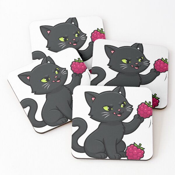 Item preview, Black Cat with Raspberries designed and sold by pumsquare.