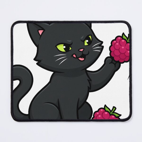 Item preview, Black Cat with Raspberries designed and sold by pumsquare.