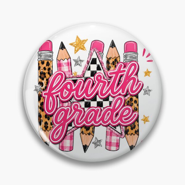 Item preview, Fourth Grade Leopard Checkered Pencil Star Pink Plaid Back To School Teacher Preppy designed and sold by VGAfanatic.