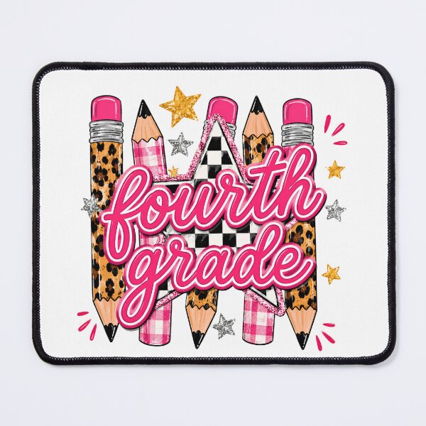 Item preview, Fourth Grade Leopard Checkered Pencil Star Pink Plaid Back To School Teacher Preppy designed and sold by VGAfanatic.