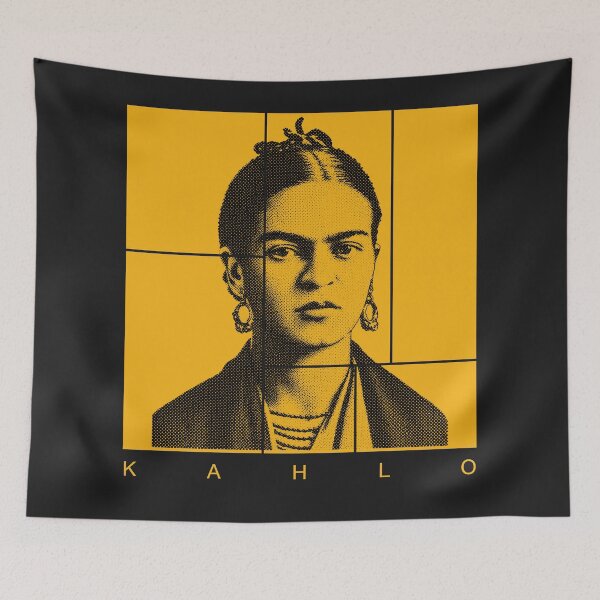 Artikelvorschau, Frida Kahlo Halbtonporträt entworfen und verkauft von CMYKStudio.