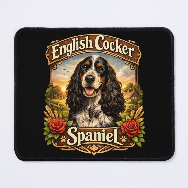 Item preview, English Cocker Spaniel Vintage Floral Dog Lover Design designed and sold by blankTeeShirt.