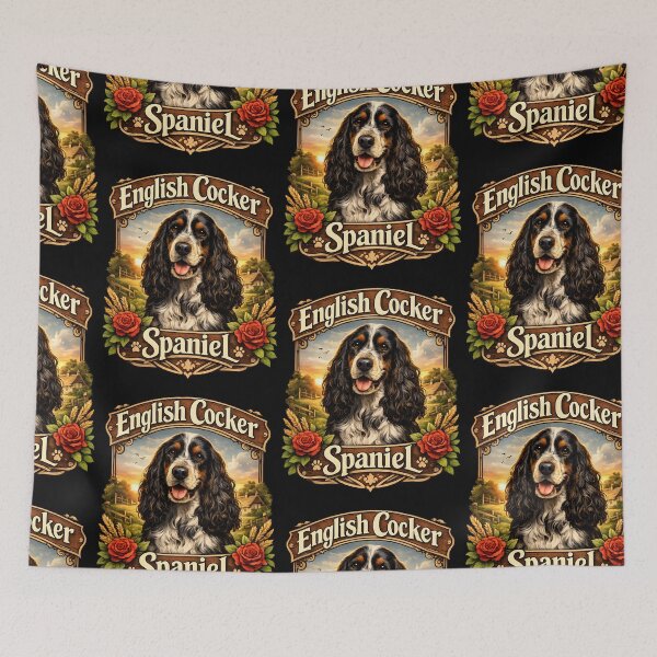 Item preview, English Cocker Spaniel Vintage Floral Dog Lover Design designed and sold by blankTeeShirt.