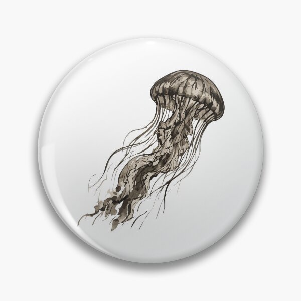 Item preview, Vintage Ink Wash Jellyfish  designed and sold by AbderraimArt.