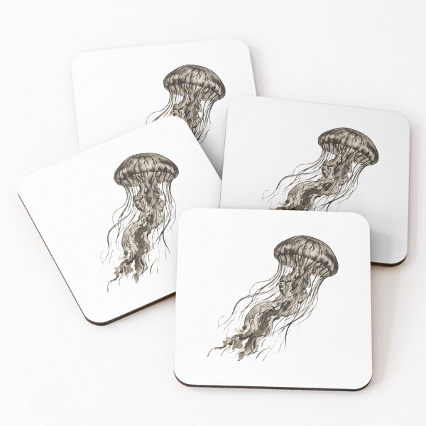 Item preview, Vintage Ink Wash Jellyfish  designed and sold by AbderraimArt.